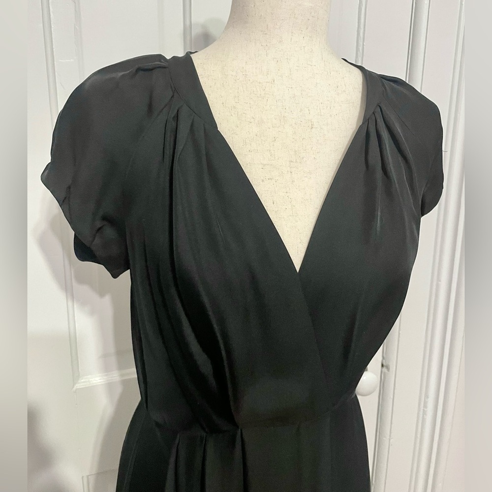 Banana Republic Silk Little Black Dress Midi Cocktail